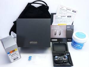 動作品 Oticon Xceed オーティコン エクシード 2 BTE UP 120 Dブラック ベロックス 耳かけ型 補聴器 両耳 ※純正電池付 保証期間内