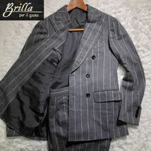 【極美品】Brilla per il gusto × CANONICO ブリッラペルイルグスト　カノニコ　セットアップスーツ　ダブルジャケット 42 グレー BEAMS_画像1