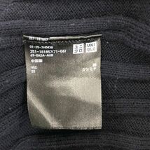 ☆美品☆ UNIQLO ユニクロ トップス Ｕネック 長袖 リブニット レディース ブラック M カシミヤ 901-4432 送料無料 古着_画像3