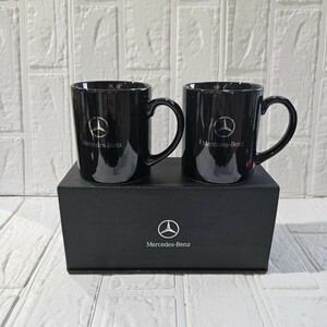 【未使用】Mercedes　Benz　カップ　マグカップ　ペア　ブラック　食器　コレクション