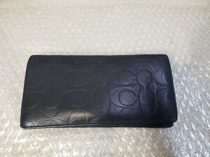 COACH コーチ　二つ折り 長財布 メンズ シグネチャー 小銭入れあり サイズ(約) 19×10×2cm ブラック 黒 ブランド 