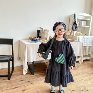 子供服 110cm 120㎝ 130㎝ キッズ ワンピース コーデュロイ コーデュロイワンピース 長袖 女の子 ガールズ　