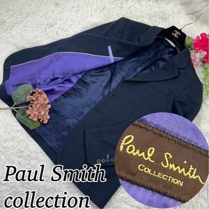 Paul Smith collection ポールスミスコレクション 美品 メンズ Mサイズ テーラードジャケット 黒 紫 かっこいい 人気モデル