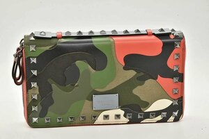  Valentino galava-ni camouflage -ju lock studs double fastener long wallet clutch bag camouflage pattern KY0P0669TC9