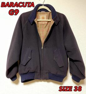 希少　バラクータ　ハリントンジャケット　g9 ウール　カシミヤ ビンテージ ジャケット BARACUTA ネイビー