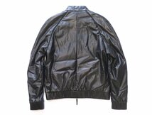 18AW 定価25万 極美品 EMPORIO ARMANI エンポリオアルマーニ ラムレザー パファージャケット ブラック 羊革 中綿 メンズ 52 ブルゾン_画像9