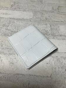  new goods unused * price cut service made in Japan cow leather original leather card-case white crocodile type pushed .