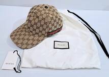 美品 GUCCI グッチ シェリーキャップ モノグラム L 59cm GG柄 GG CAP 帽子 キャップ シェリーライン _画像1