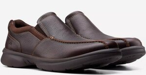 Clarks 31cm コンフォート ビジネス スニーカー ローファー ブラウン スリッポンサイド ゴア ブーツ レザー ランニング スーツ JJJ240