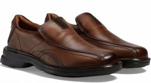 Clarks 32cm ビジネス スニーカー ローファー ブラウン ダークタン スリッポンサイド ゴア 軽量 ブーツ レザー ランニング スーツ JJJ236