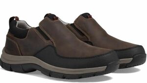 Clarks 26cm ウォータープルーフ スリッポン スニーカー 防水 ブラウン サイド ゴア ビジネス ブーツ ローファー レザー スーツ JJJ232