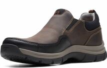 Clarks 30cm ウォータープルーフ スリッポン スニーカー 防水 ブラウン サイド ゴア ビジネス ブーツ ローファー レザー スーツ JJJ232_画像5