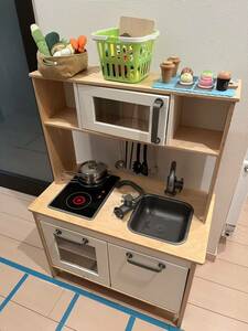 IKEA おままごとキッチン　DUKTIG　ドゥクティグ　鍋　調理器具　木製おもちゃ　おまけ付き　中古