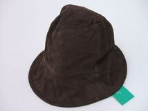 Deadwood リサイクルレザー スエード 新品タグ付 帽子 ハット ブラウン メンズ デッドウッド 2-0822A F87473_画像1