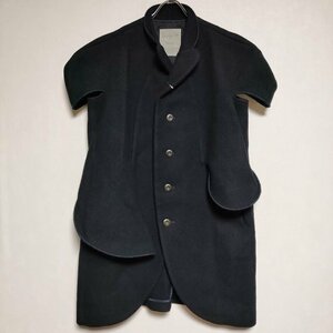 3-1203T∞Yohji Yamamoto メルトン ウール コート ネイビー ヨウジヤマモト 228977