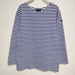 Le Minor border France made long sleeve T shirt cut and sewn long T white blue Le Minor 3-1129M 228678