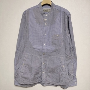 EESETT&Co. 新品 ATELIER SHIRT 定価46200円 34 ストライプ 長袖シャツ ブルー イーセットアンドコー 3-1209M F94671