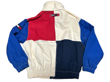 未使用USA90’Sビンテージ★トミーヒルフィガーTommyHilfigerフラッグタグ＆国旗ナイロン・ジャケット★収納フード付き★M_画像4