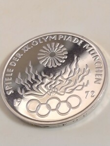 ドイツ 1972G 10マルク銀貨プルーフ Munich olympics-flame