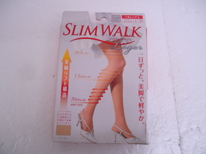 【KCM】amb-168★未使用★【SLIMWALK/スリムウォーク】レディース　パンティストッキング　フルレングス　美脚　S～M　ベージュ