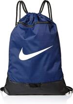 【KCM】Z-bag-50★展示品★【NIKE/ナイキ】ブラジリア　ロゴ　ジムサック　ナップサック　デイバッグ　BA5953-410　ネイビー　容量23L_画像1