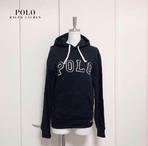 RALPH LAUREN ラルフローレン ロゴ ワッペン プルオーバー パーカー ブラック