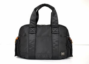 ポーター PORTER ボストンバッグ タンカー ダッフルバッグ L ブラック 622-76996 メンズ オリジナル巾着袋付き 美品 2312LR013