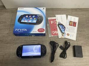 ☆ VITA ☆ PlayStation Vita 3G/Wi-Fiモデル クリスタル・ブラック PCH-1100 動作品 状態良好 本体 アダプター USB 箱 説明書 PSVITA 7537