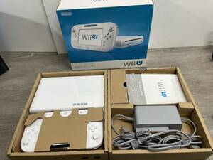 ☆ WiiU ☆ ベーシックセット シロ 8GB 動作品 状態良好 本体 ゲームパッド 純正アダプター 箱 説明書 付属 Nintendo Wii U 0557