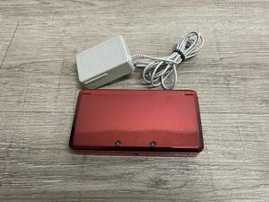 ☆ 3DS ☆ ニンテンドー3DS フレアレッド 動作品 状態良好 本体 タッチペン アダプター Nintendo 3DS DS ニンテンドー 任天堂 0525