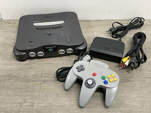 ☆ N６４☆ NINTENDO64 ブラック 動作品 本体 コントローラー アダプター ケーブル 付属 ニンテンドー ニンテンドウ64 任天堂 1008