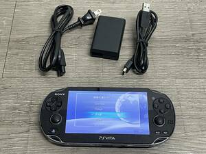 ☆ VITA ☆ PlayStation Vita 3G/Wi-Fiモデル クリスタル・ブラック 限定版 PCH-1100 動作品 状態良好 本体 アダプター USB 付属 9386