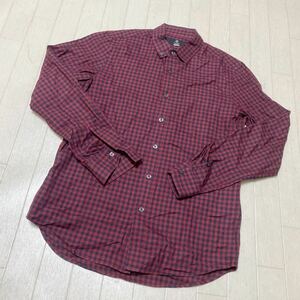 3758☆ BEAUTY&YOUTH UNITED ARROWS 長袖シャツ ボタンダウンシャツ カジュアル メンズ S レッド チェック柄