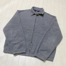 3665☆ POLO BY RALPH LAUREN ポロ ラルフローレン トップス アメリカ製 フリースジャケット メンズ L グレー_画像1