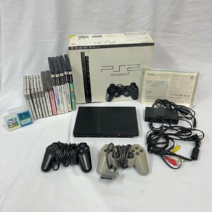 ▽▼【PS2 本体/ソフト おまとめ】プレイステーション2 チャコールブラック 桃鉄5/パワプロ/みんゴル/筋肉番付 等 付属品有 SCPH-70000▼▽