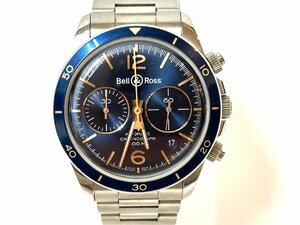 美品☆ベル&ロス BR V2-94 アエロナバル 腕時計 Bell&Ross 青 ブルー