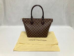 美品♪LOUIS VUITTON ルイヴィトン ダミエ サレヤPM N51183 トート ショルダーバッグ レザー ブラウン系 ゴールド金具 レディース 保存袋♪