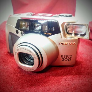 Q29【フラッシュ/シャッターOK】PENTAX ESPIO 200 コンパクトフィルムカメラ ペンタックス エスピオ シャンパンゴールド LENS 48-200mm 