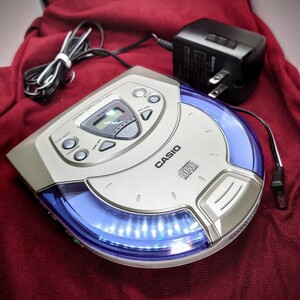 Q62【動作品】CASIO/カシオ ポータブル コンパクト CD プレイヤー PZ-860 AC電源ケーブル付き 単3電池×2本 