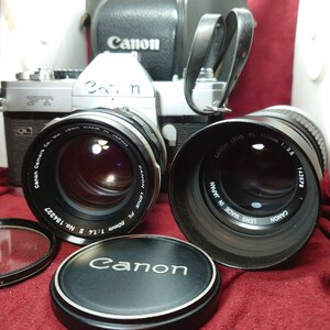 Q64【シャッターOK】CANON FT QL レンズ交換式一眼レフカメラ LENS FL F:1.4 50mm/FL F:3.5 135mm キヤノン ボディ+レンズ×2セット