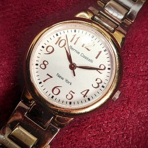 Q98【電池交換済】Bernie Costelli New York BC-L11758 レディース腕時計 3針アナログ ゴールド×シルバー文字盤