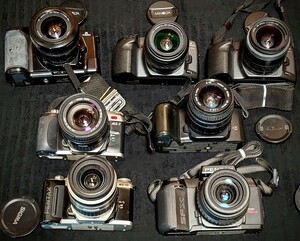 Q51【全て通電OK】PENTAX・MINOLTA レンズ付き 一眼レフフィルムカメラ ボディ×7台 大量おまとめセット ペンタックス ミノルタ