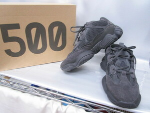 ♪ 美品 adidas YEEZY 500 24.5cm F36640 スニーカー シューズ 靴 黒 ブラック イージー アディダス