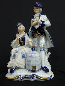 ll266●ORIGINAL Demain/ ドマン レース人形 フィギュリン 貴族のカップル 紳士 貴婦人 陶器 磁器 ドール /80