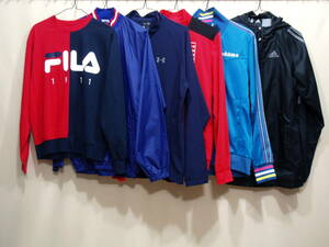 M44567【FILA/Champion/アンダーアーマー/PUMA/adidas】 スウェット ウィンドブレーカー ジャージトップ 美品 6点セット