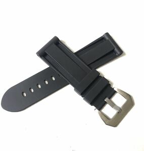 26mm パイプチューブ付属 腕時計 メンズ用 シリコン ラバーベルト ブラック 黒　【対応】 パネライ