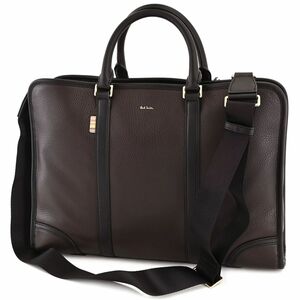 ポールスミス Paul Smith メンズ ブラウン ビジネスバック 2way ビジネスバッグ レザー ショルダーバッグ way