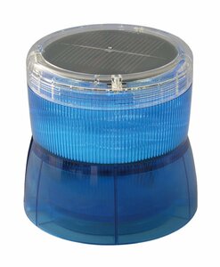 ESCO [ソーラー充電式] ＬＥＤ 回転灯 (青) EA983FS-133 ソーラー 充電池 LED が一体型で 設置 が簡単 回転 点滅切替式 工事 現場 倉庫 