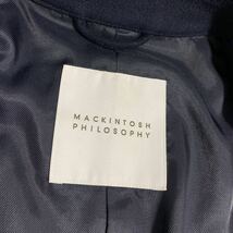 美品 マッキントッシュフィロソフィー Mackintosh ステンカラーコート チェスター ジャケット ロング丈 ウール メンズ ネイビー サイズL位_画像7