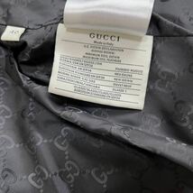 美品/40サイズ グッチ【大きいサイズ】 GUCCI ダウンジャケット ブルゾン アウター GG柄 フード収納 革ワッペン ブラック レディース _画像8